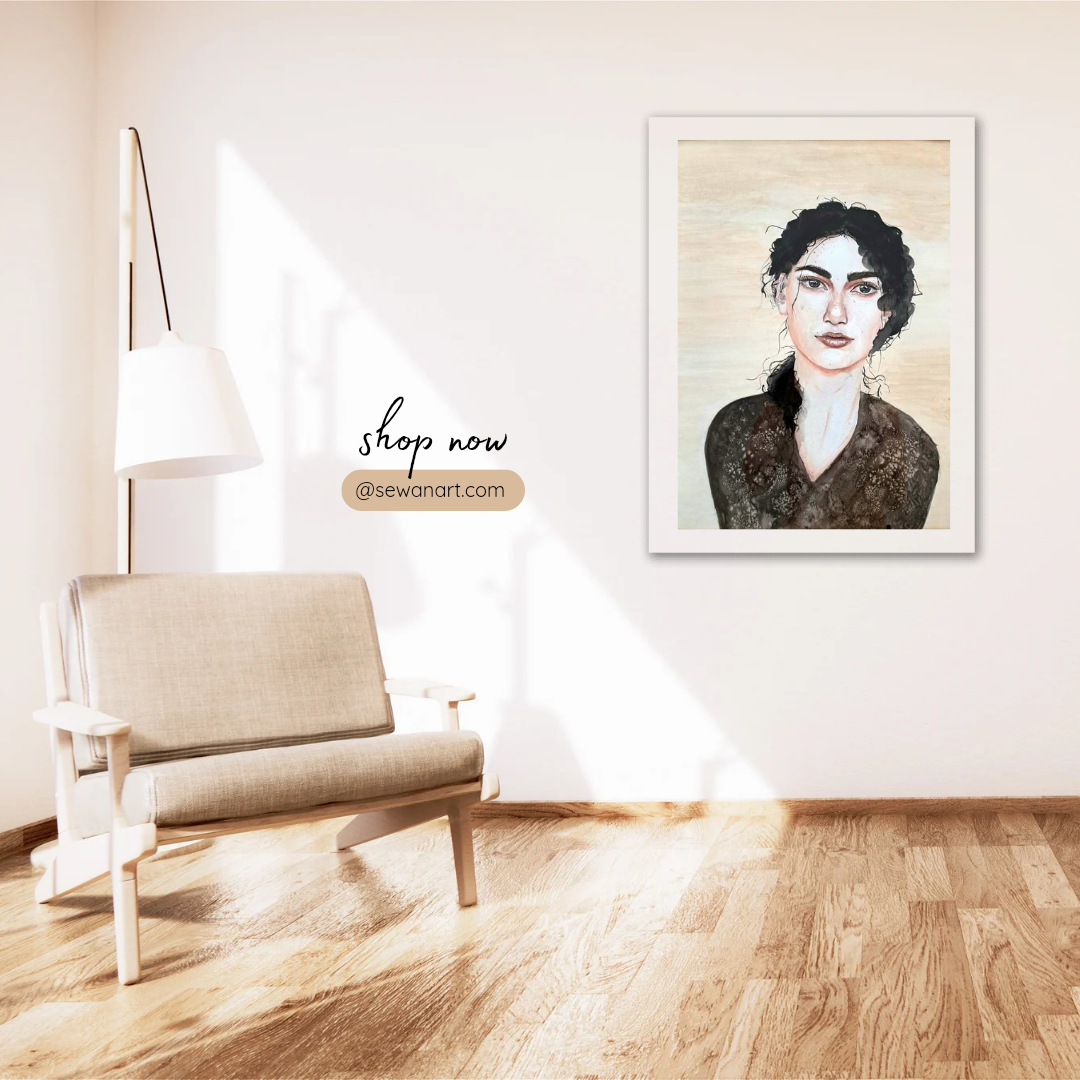Artwork Armenian girl 2 - Sewan Art #modern figurative painting #kunst schilderij kopen #contemporary wall art living room #original art for sale #kunst kopen # Artwork Armenian girl 2