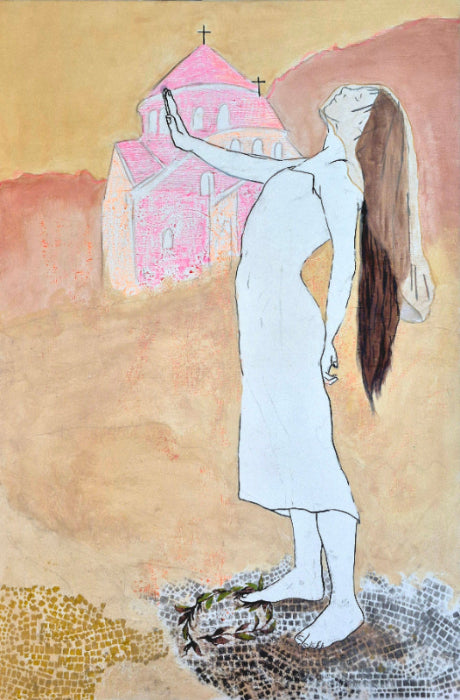 Figuratieve schilderkunst, figuratieve kunst, thema cultuur, identiteit, roze schilderij