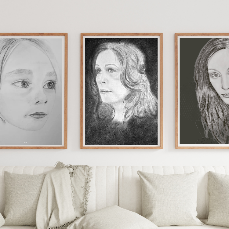 Portret zus - Sewan Art #modern figurative painting #kunst schilderij kopen #contemporary wall art living room #original art for sale #kunst kopen # Portret zus