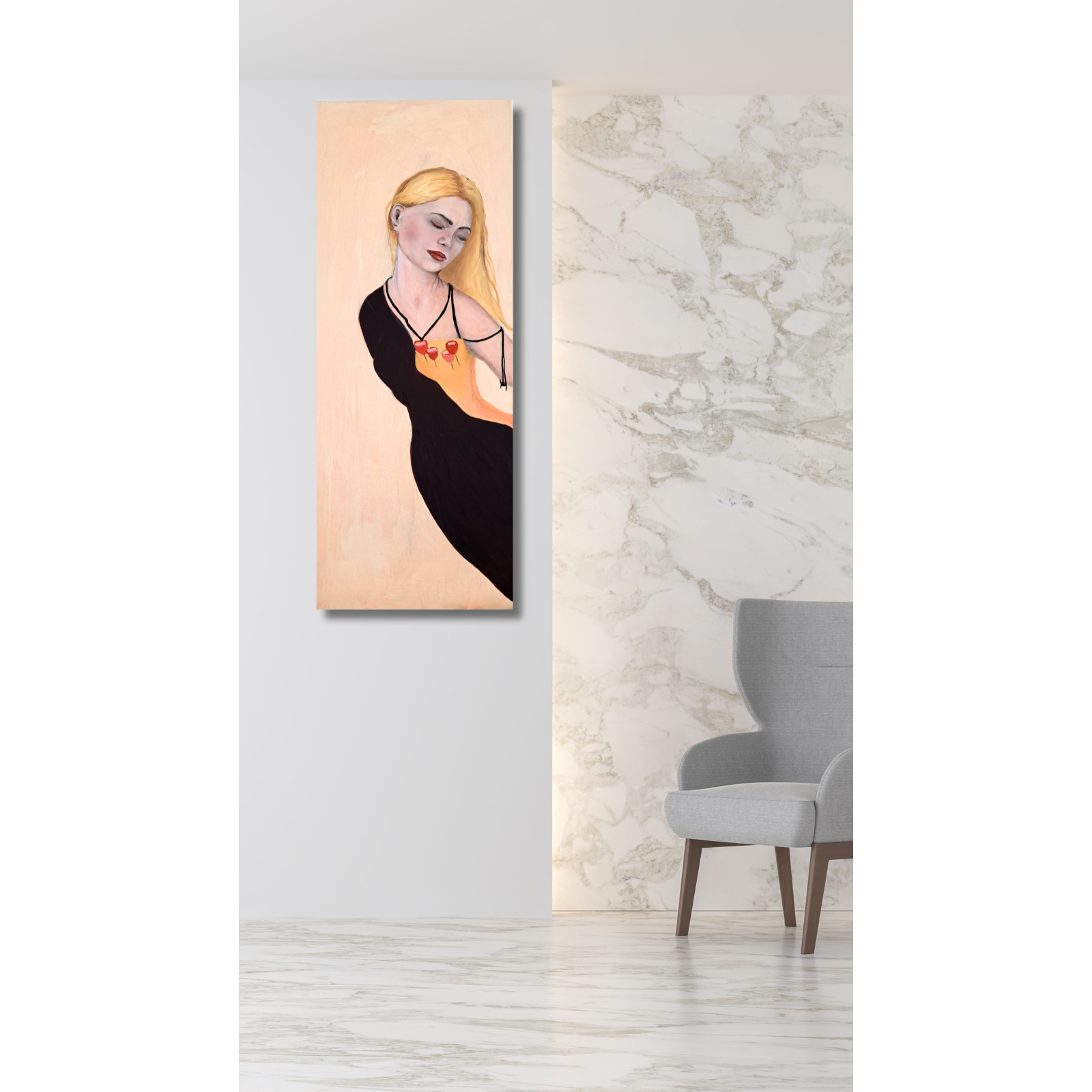 Artwork 31 Carry me lightly - Sewan Art #modern figurative painting #kunst schilderij kopen #contemporary wall art living room  #original art for sale  #kunst kopen   # Artwork 31 Carry me lightly