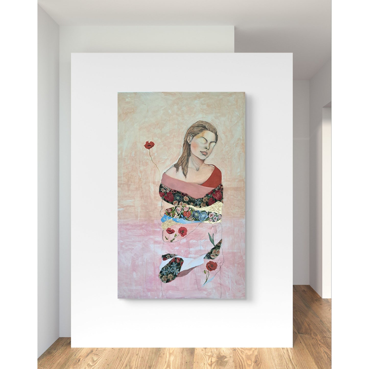 Artwork Between two Worlds - Sewan Art #modern figurative painting #kunst schilderij kopen #contemporary wall art living room #original art for sale #kunst kopen # Artwork Between two Worlds