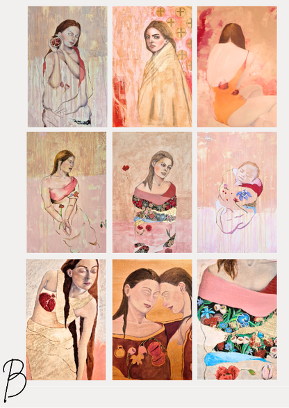 Set of 9 art postcards