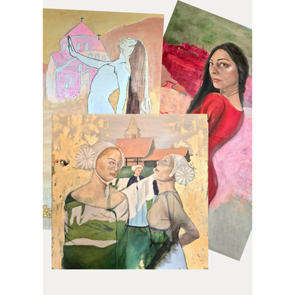 Set kunst ansichtkaarten