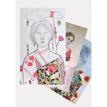 Set kunst ansichtkaarten