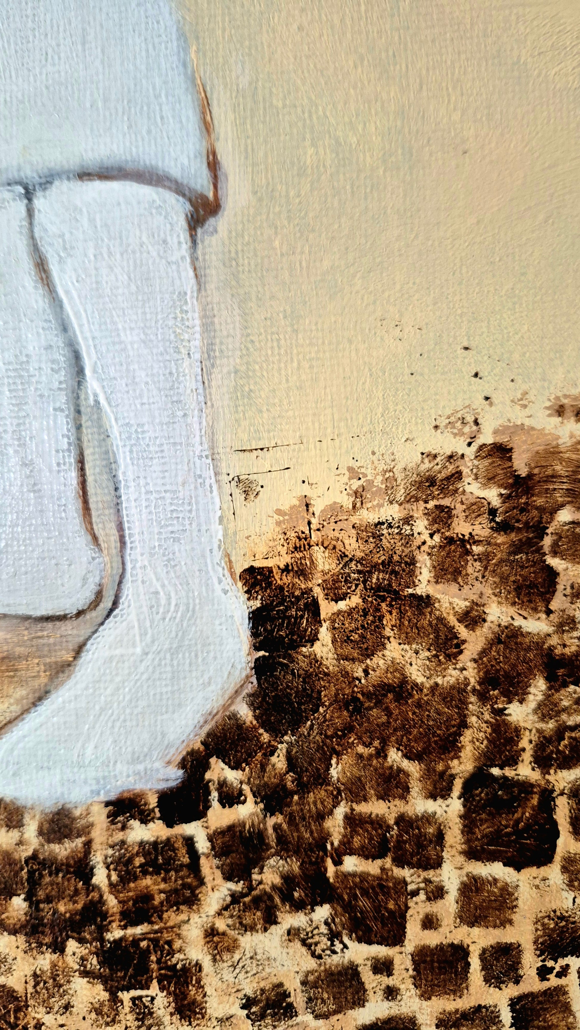 schilderij detail voet aarde stenen
