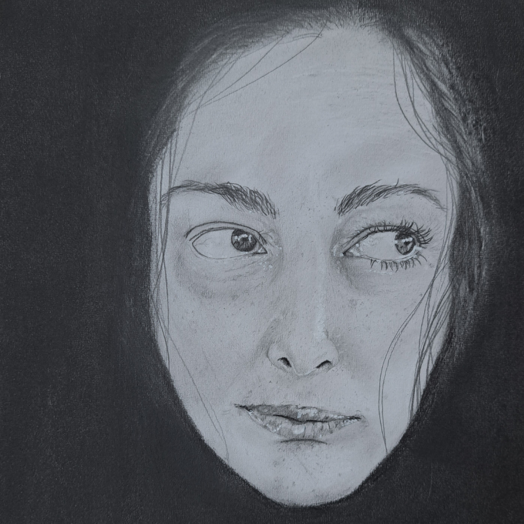 portret houtskool potloodtekening