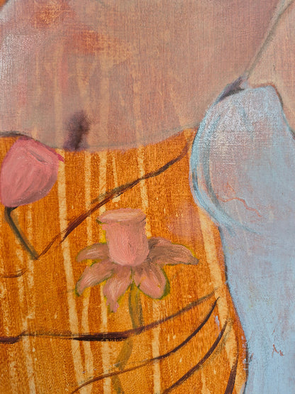 detail of flowers of painting 